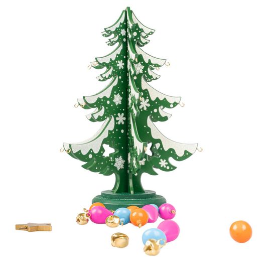 Новогодний набор BONDIBON. Деревянная ёлочка 3D с игрушками, высота 22см