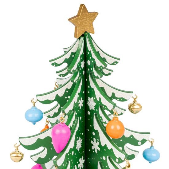 Новогодний набор BONDIBON. Деревянная ёлочка 3D с игрушками, высота 22см