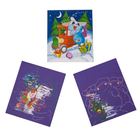 Набор для творчества BONDIBON. Новогодняя цветная гравюра