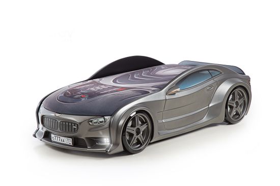 Кровать-машина объемная NEO "БМВ" графит