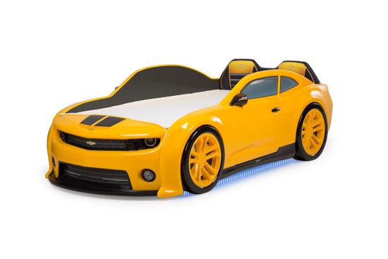 Кровать-машинка объемная EVO "Camaro" желтый