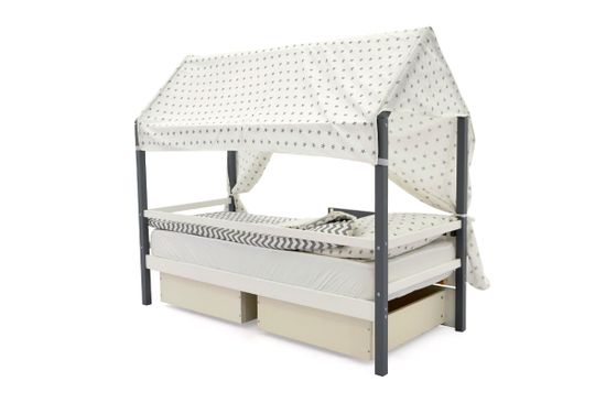 Крыша текстильная для кровати-домика Svogen "звезды графит"