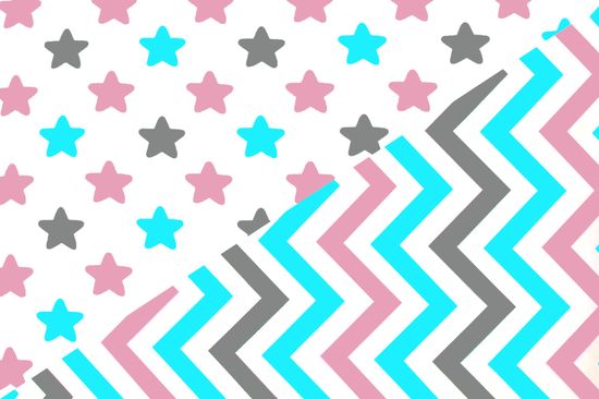 Постельное белье "Звезды графит, лаванда, бирюза - зигзаги графит, лаванда, бирюза"