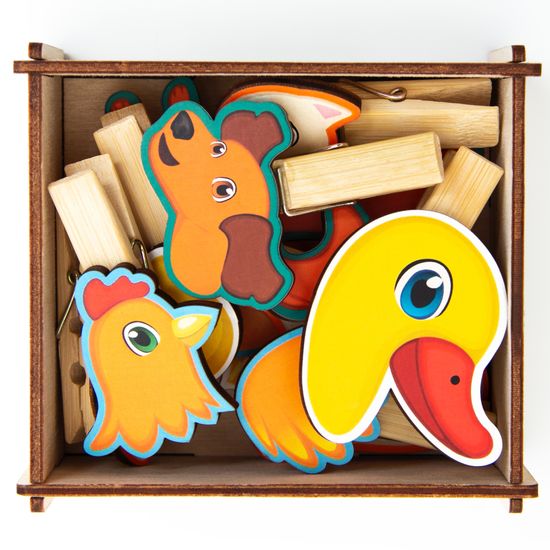 Игра с прищепками «Собери домашнее животное»