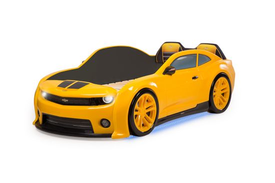 Кровать-машинка объемная EVO "Camaro" желтый