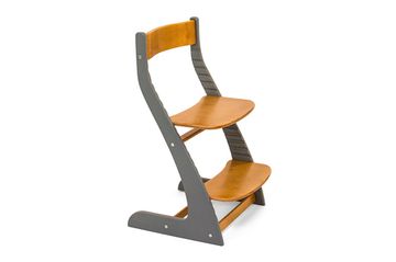 Детский растущий регулируемый стул "Усура графит-дерево"