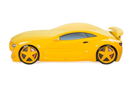 Кровать-машина объемная NEO "БМВ" жёлтый