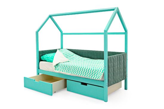 Кровать-домик мягкий «Svogen мятный»
