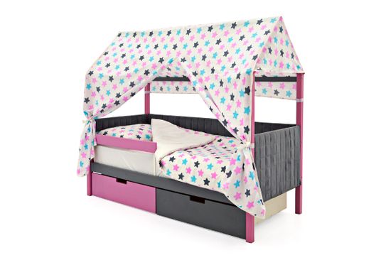 Кровать-домик мягкий «Svogen лаванда-графит»