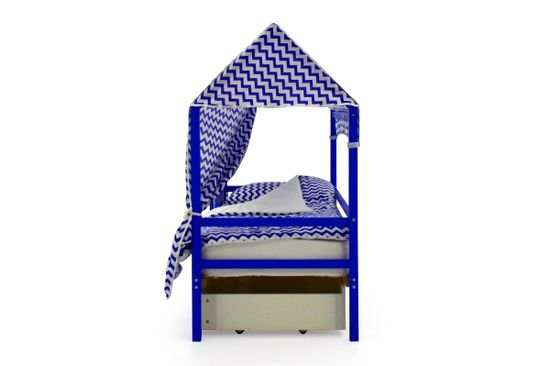 Крыша текстильная для кровати-домика Svogen "зигзаги синие"