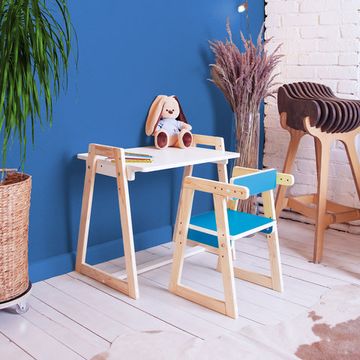 Детская растущая парта и стул Я САМ "Краски" (Синий)