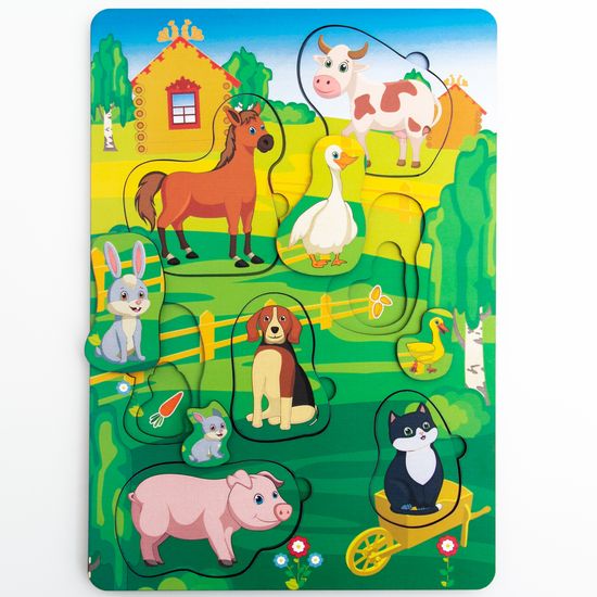 Вкладыш многоуровневый «Домашние животные и птицы»