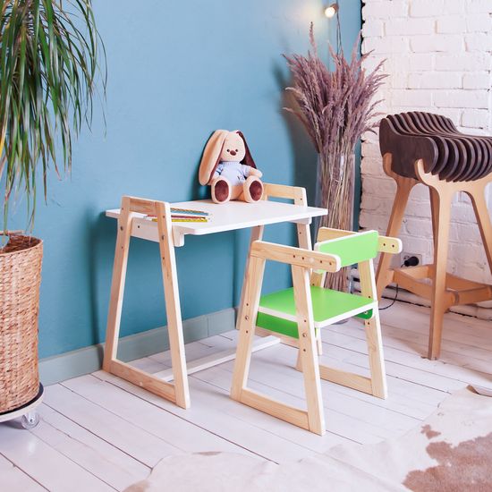 Детская растущая парта и стул Я САМ "Краски" (Зеленый)