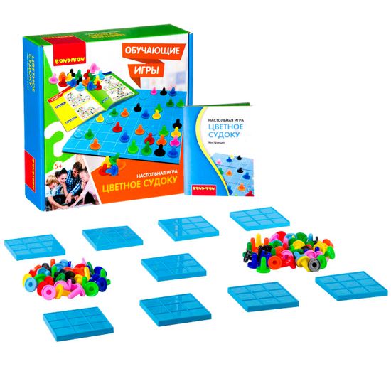 Обучающие игры Bondibon Настольная игра «ЦВЕТНОЕ СУДОКУ»