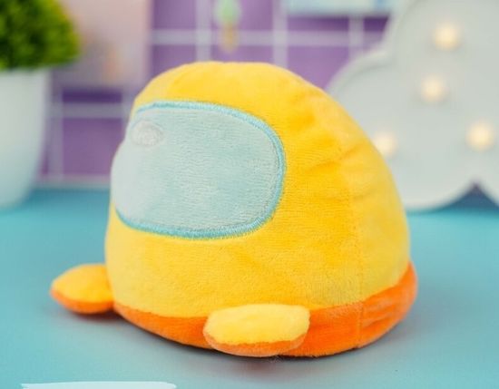 Мягкая игрушка-перевертыш "Among Us" желтый-оранжевый, 15 см