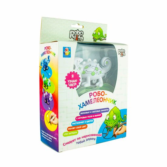 Игрушка интерактивная 1TOY РОБО-ХАМЕЛЕОНЧИК меняющий цвет