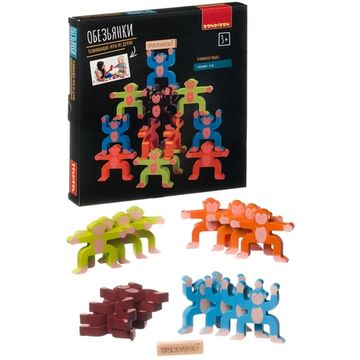 Развивающая деревянная игра-баланс Bondibon "Обезьянки"