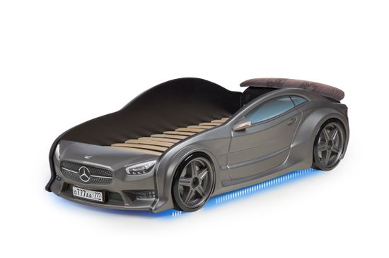 Кровать-машинка объемная EVO "Мерседес" графит