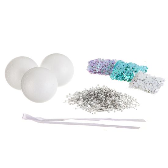 Набор для творчества Bondibon "Ёлочные украшения с перламутровыми пайетками" (3 шарика)