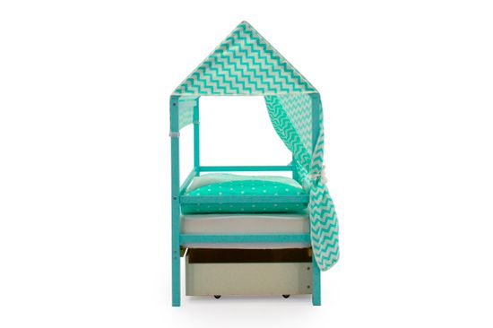 Крыша текстильная для кровати-домика Svogen "зигзаги мятные"