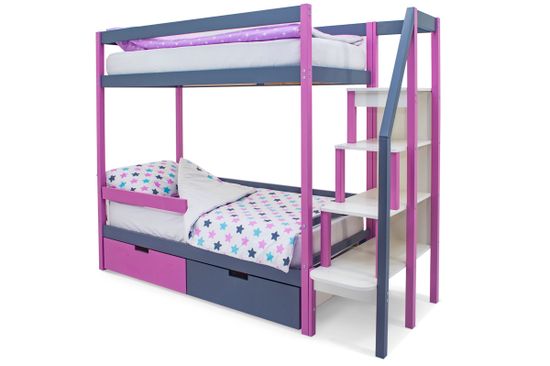 Двухъярусная кровать «Svogen» лаванда-графит