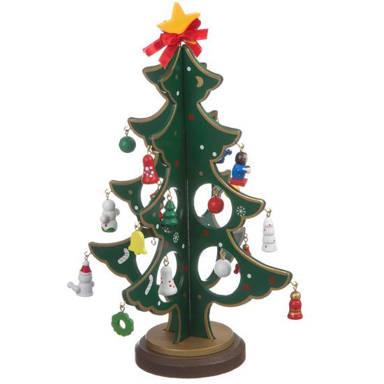 Новогодний набор BONDIBON. Деревянная ёлочка 3D с игрушками, высота 25см