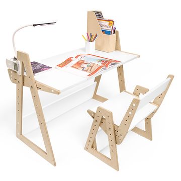 Детская растущая парта и стул Я САМ "Кантри" (Белый)