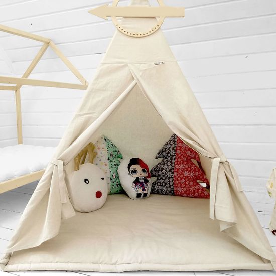 Палатка ВигВам для детей "Бежевый Лён"