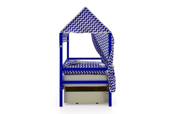 Крыша текстильная для кровати-домика Svogen "зигзаги синие"