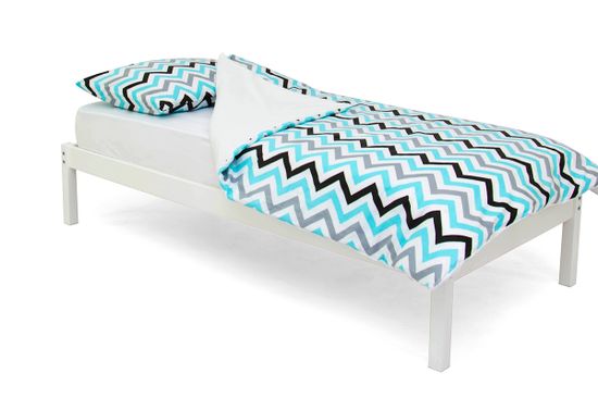 Постельное белье "Зигзаги графит, бирюза, серый"