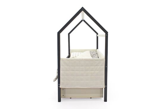 Кровать-домик мягкий "Svogen графит-белый"