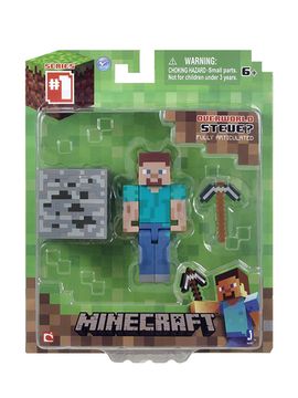 Фигурка Minecraft Steve Игрок с аксессуарами пластик 8см
