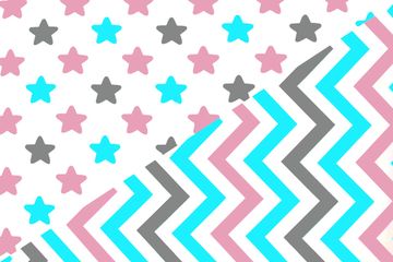 Постельное белье "Звезды графит, лаванда, бирюза - зигзаги графит, лаванда, бирюза"