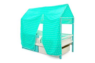 Крыша текстильная для кровати-домика Svogen "звезды, фон мятный"