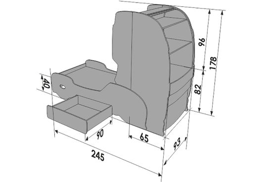 Кровать-грузовик "Скания+1" синий