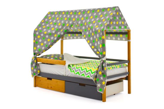 Кровать-домик «Svogen дерево-графит»