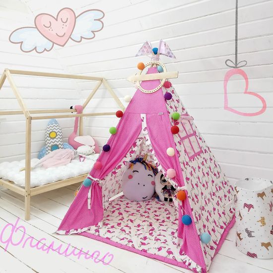 Палатка ВигВам для детей "Фламинго"