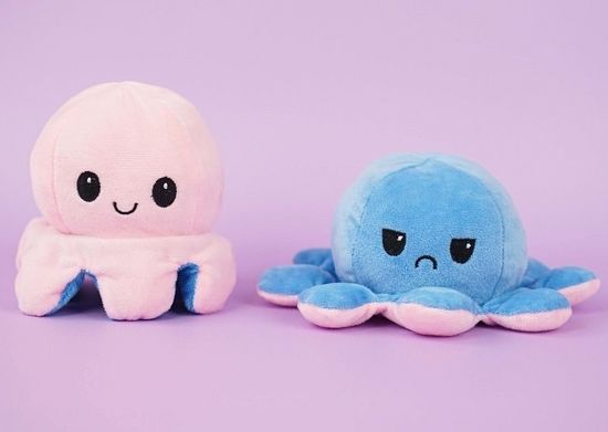 Мягкая игрушка-трансформер "Осьминожек" розовый-синий, 20 см