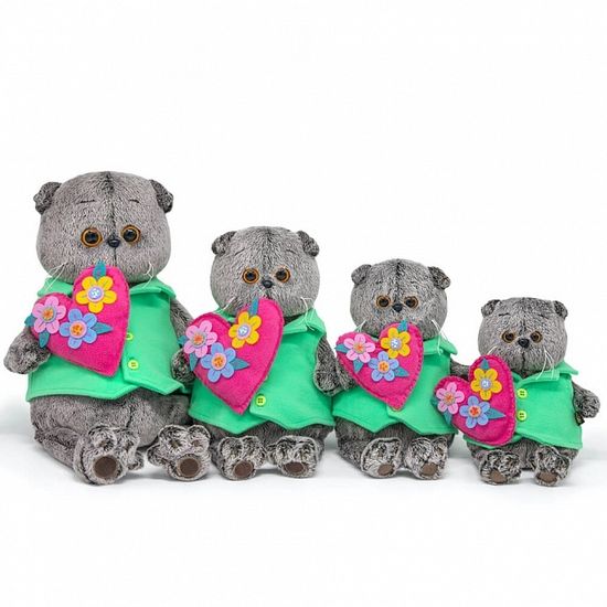 Басик с сердцем в цветочек 22 см