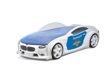 Кровать-машина объемная NEO "БМВ" полиция