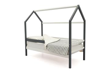 Кровать-домик «Svogen графит-белый»