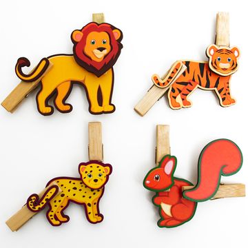 Игра с прищепками «Собери дикое животное»