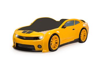 Кровать-машинка объемная EVO "Camaro" желтый