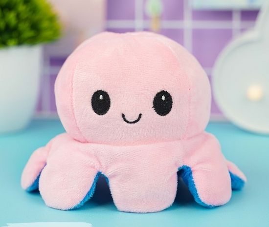 Мягкая игрушка-трансформер "Осьминожек" розовый-синий, 20 см