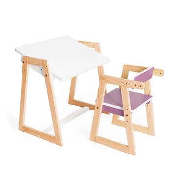 Детская растущая парта и стул Я САМ "Краски" (Сиреневый)