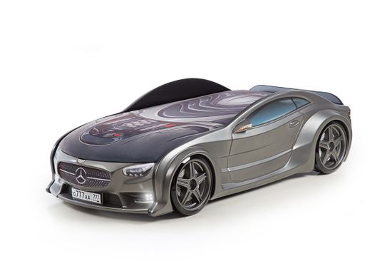 Кровать-машина объемная NEO "Мерседес" графит