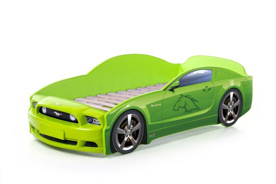 Кровать-машина "Мустанг" PLUS зеленый