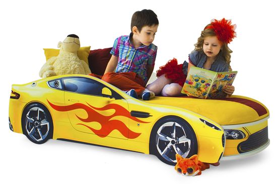 Кровать-машина «Бондмобиль желтый»