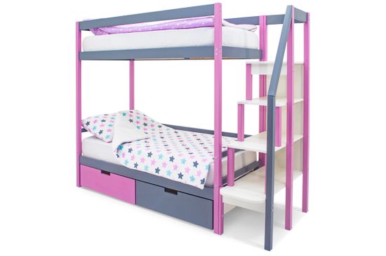 Двухъярусная кровать «Svogen» лаванда-графит