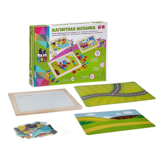 Деревянная магнитная мозаика ГЕОМЕТРИЧЕСКИЕ ФИГУРЫ, Bondibon